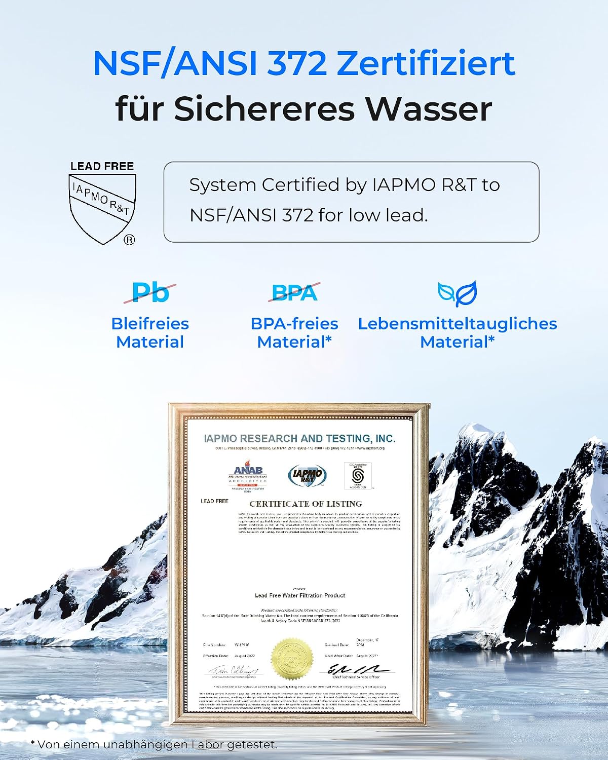 Detalle de Waterdrop Wasserfilter Wasserhahn mit Filterlebensdauer-Reminder: Kohleblock-System gegen Chlor, Schwermetalle & schlechten Geschmack