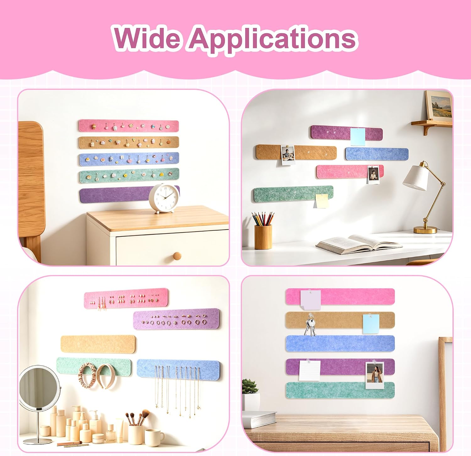 Detalle 2 de JIANTA Felt Bulletin Board Strips, 13" x 2