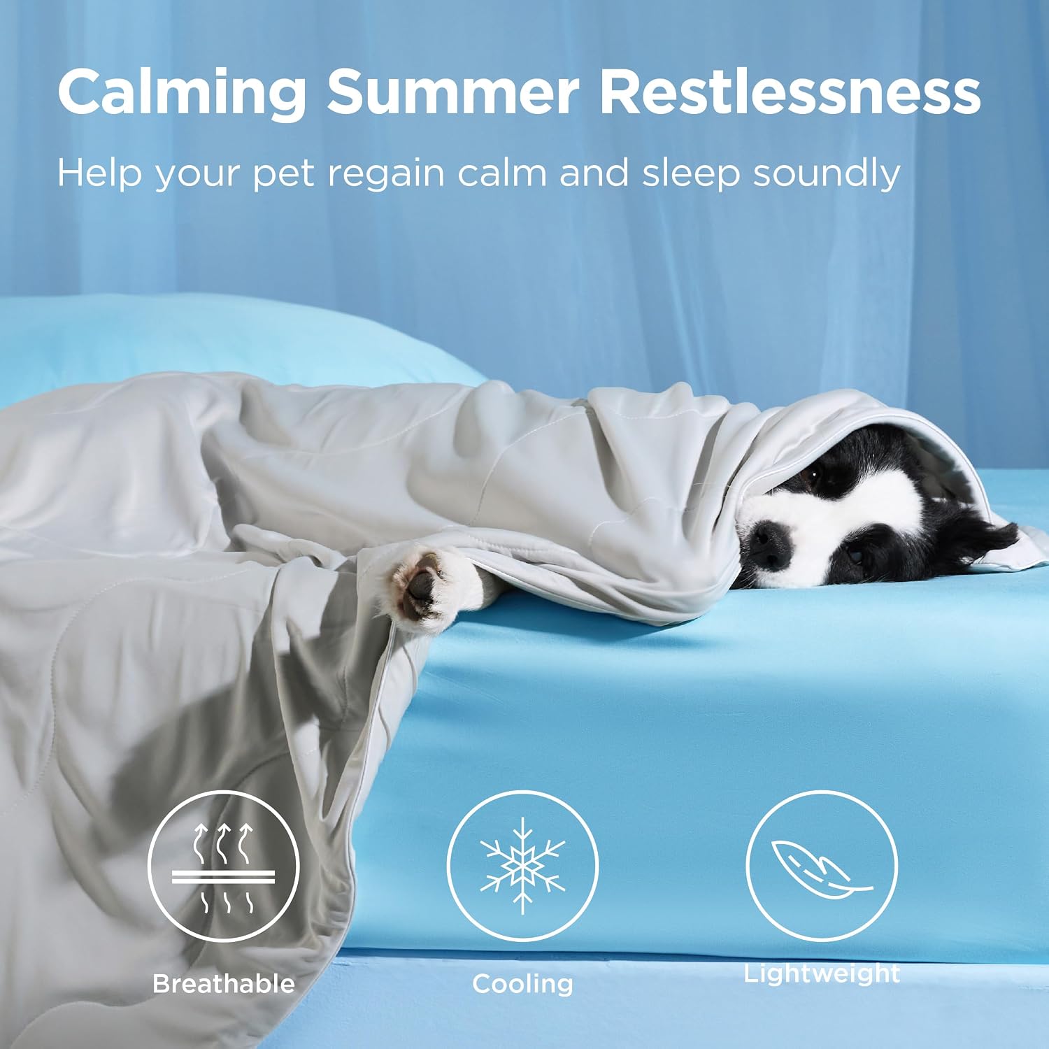 Detalle de Bedsure Lightweight Cooling Blanket for Dogs, 40 x 50 in, Pearl Grey, Q-MAX >0.4
