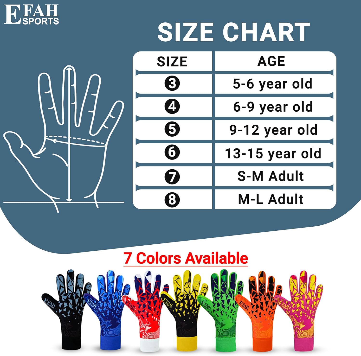 Thumbnail 6 de EFAH SPORTS Football Goalkeeper Gloves for Youth
