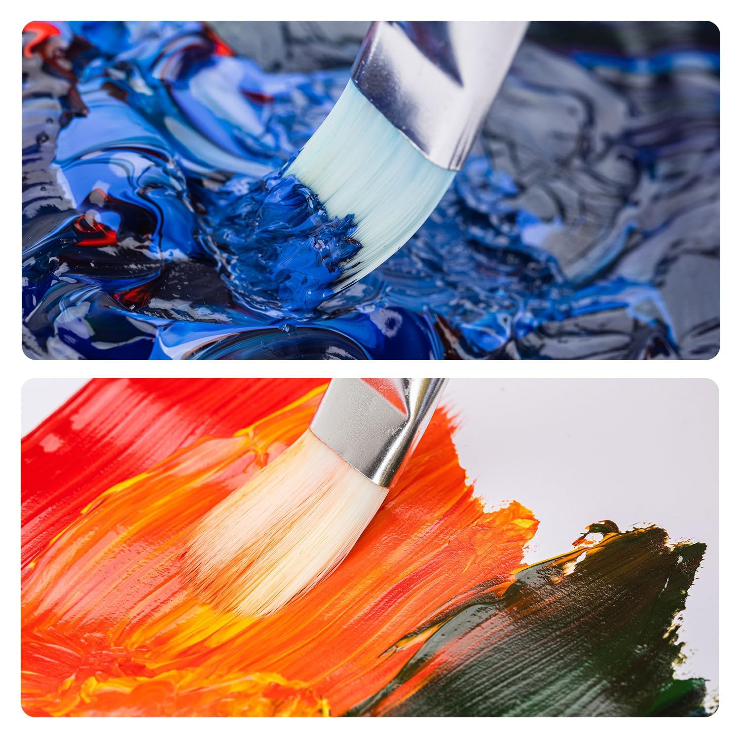 Thumbnail 2 de Lot de 24 pinceaux Amazon Basics en bois, 24 tailles pour peinture (adultes et enfants)