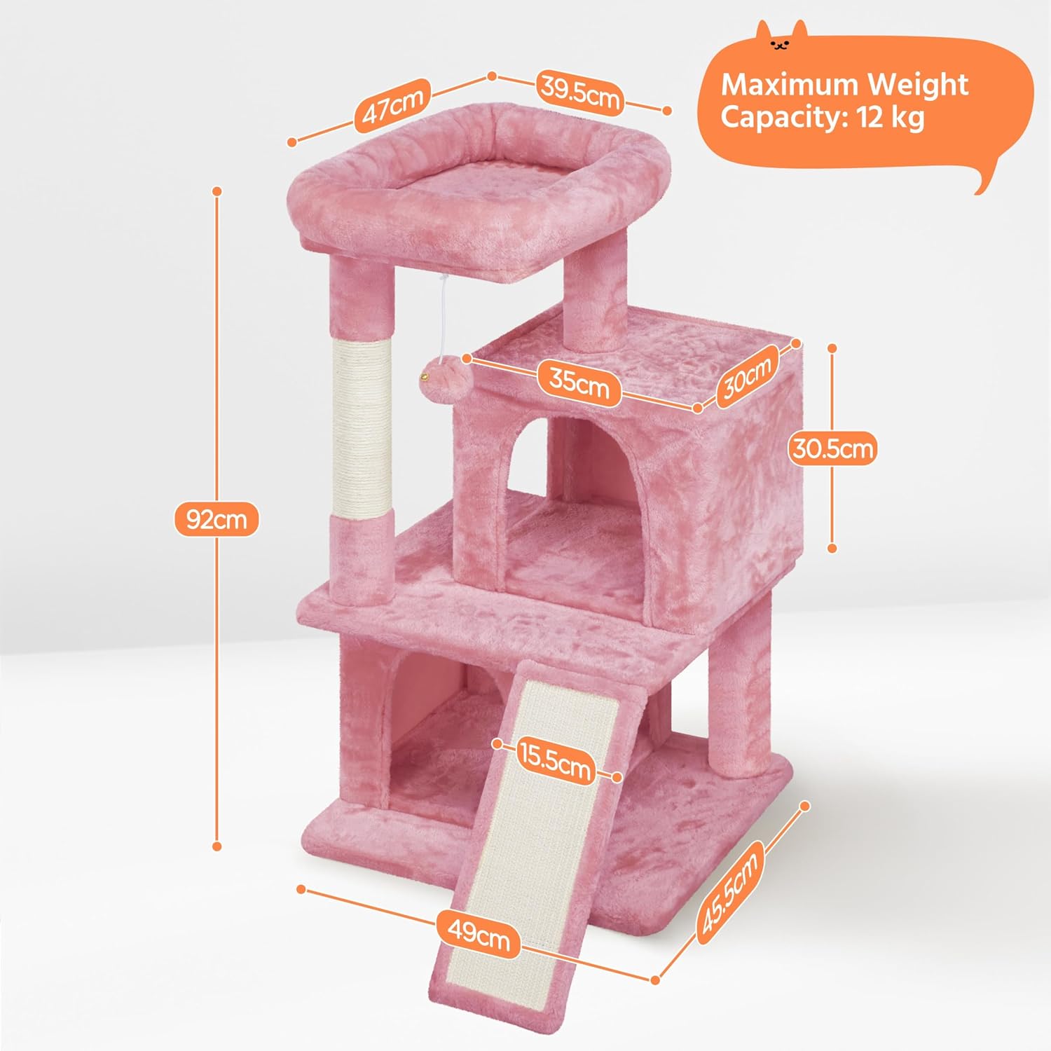 Detalle 2 de Yaheetech 91cm Cat Tree with Double Condo