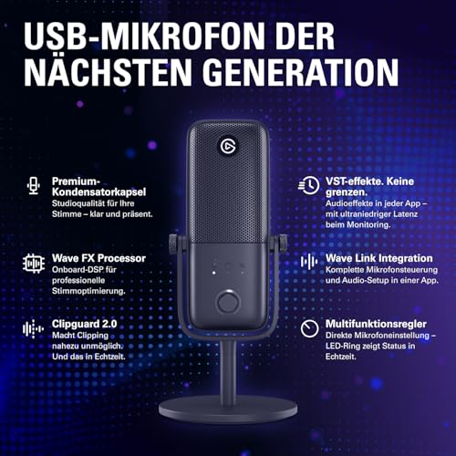 Thumbnail 1 de Elgato Wave:3 MK.2 USB-Kondensatormikrofon — Premium Sound für Streamer und Creator