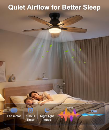 Thumbnail 4 de Ventilateur de Plafond avec Lumière 106 cm – 5 pales, Télécommande, 6 vitesses, 3 températures de couleur, moteur réversible – Macchiatto