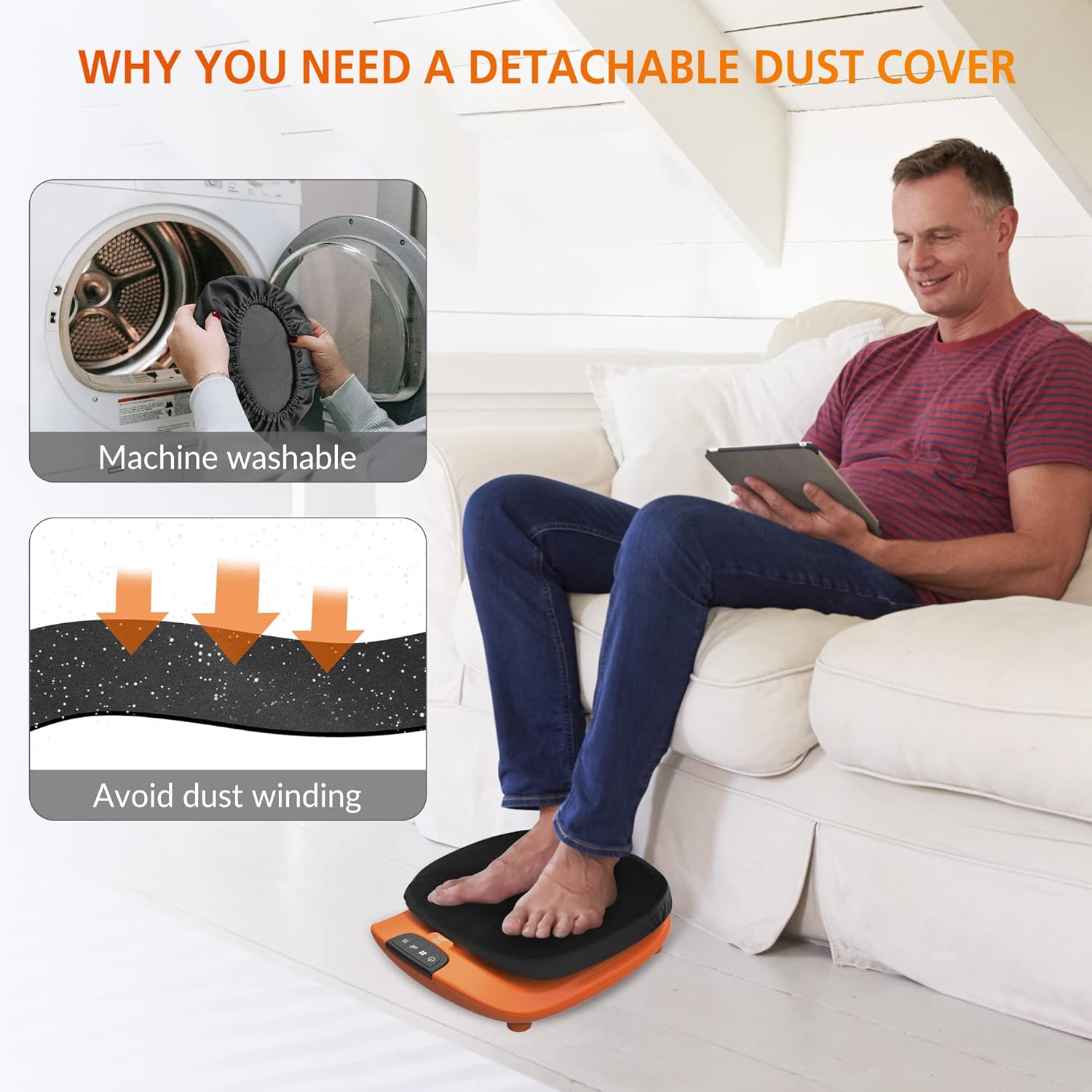 Thumbnail 4 de Snailax Massage Pieds à vibration réglable avec chaleur et télécommande