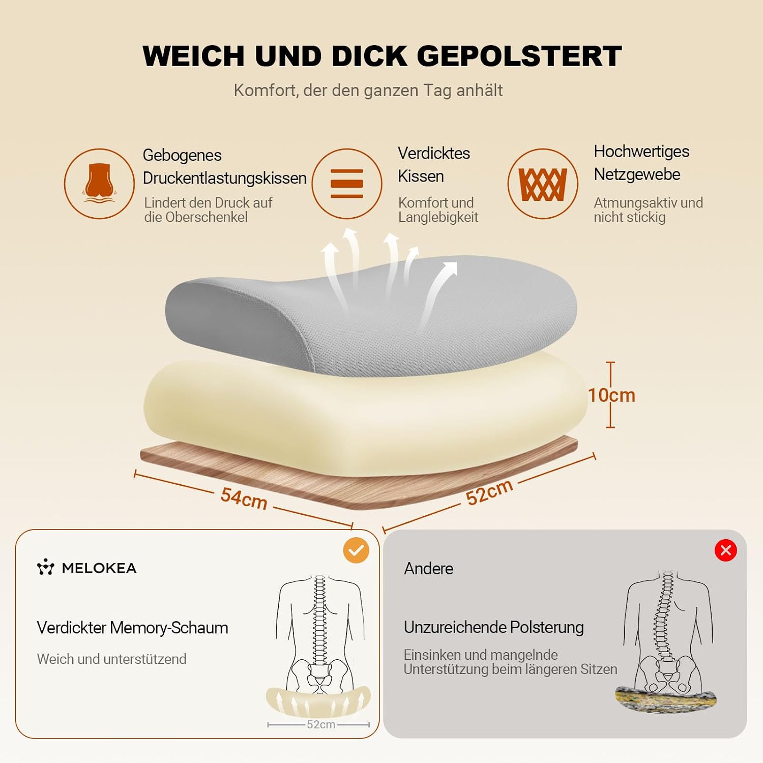 Thumbnail 3 de MELOKEA Bürostuhl Ergonomisch 200 kg 💺
