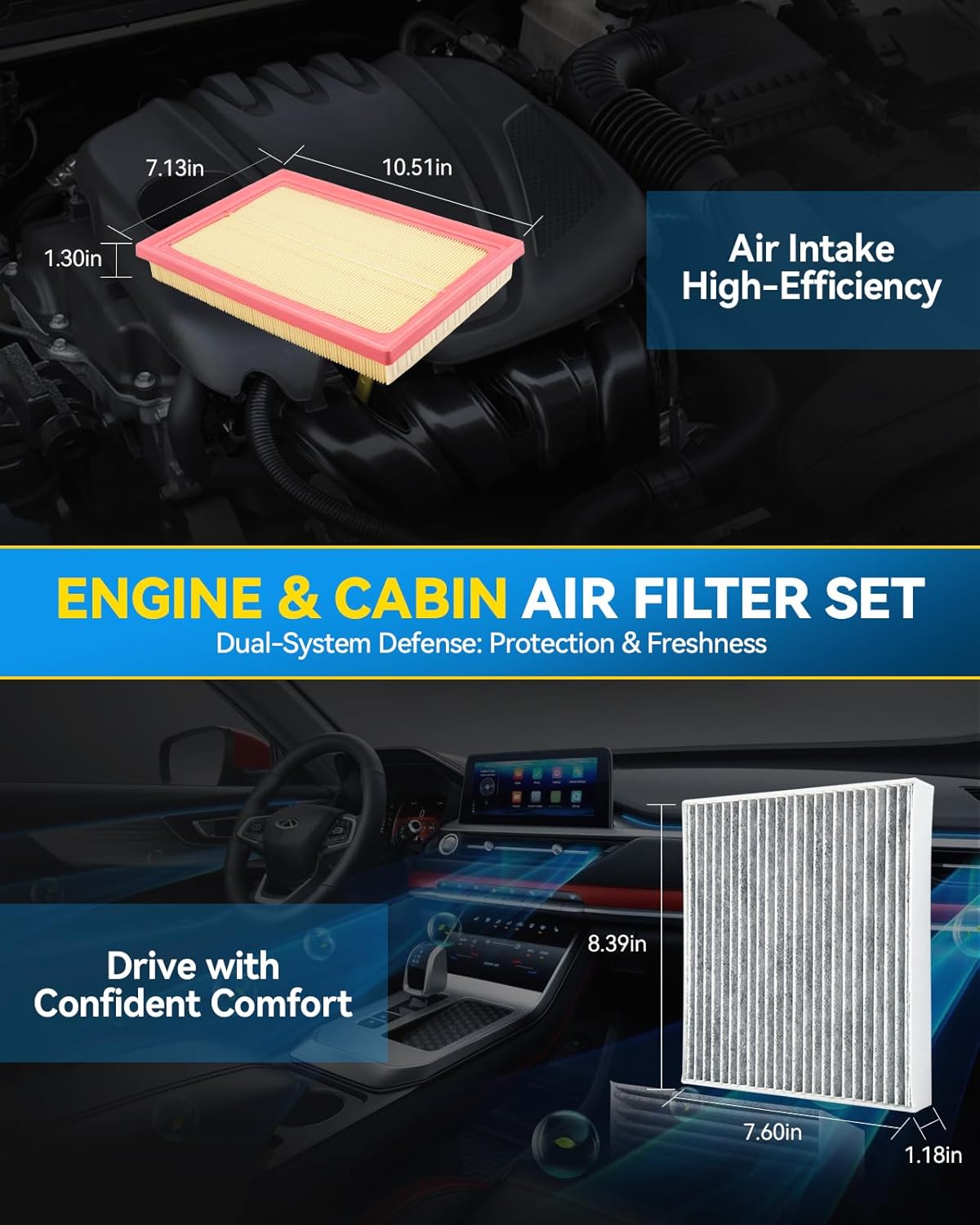 Thumbnail 3 de PHILTOP Engine & Cabin Air Filter Set for Toyota RAV4, Camry, Avalon and Lexus LS/ES/HS