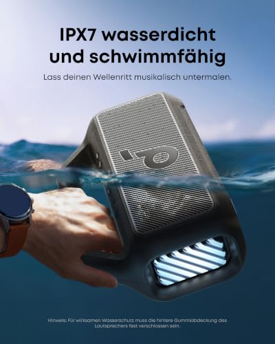 Detalle 2 de Soundcore Boom 2 Outdoor-Lautsprecher – 80 W, Subwoofer, BassUp 2.0, IPX7
