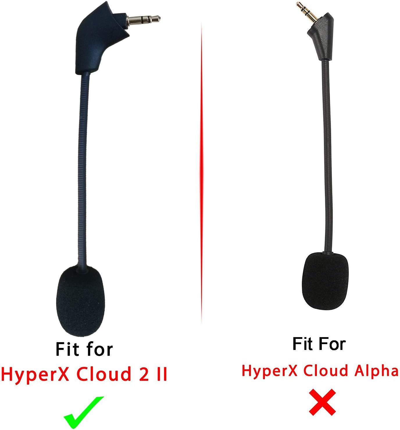 Detalle 2 de XBC Tech Replacement 3.5mm Microphone Boom for HyperX Cloud 2 II and HyperX Silver (CLOUD 2)