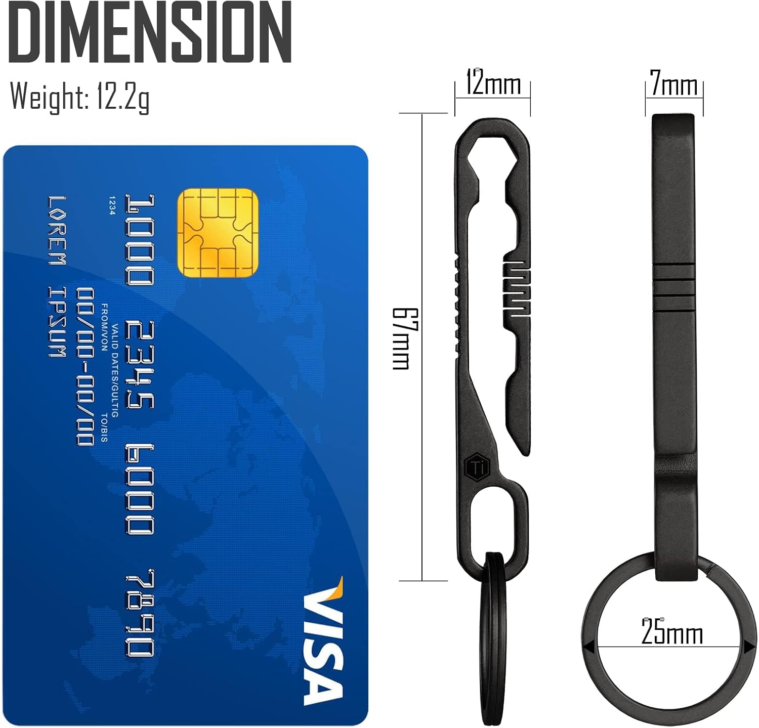 Thumbnail 1 de KeyUnity KM07 Titanium Keychain Clip