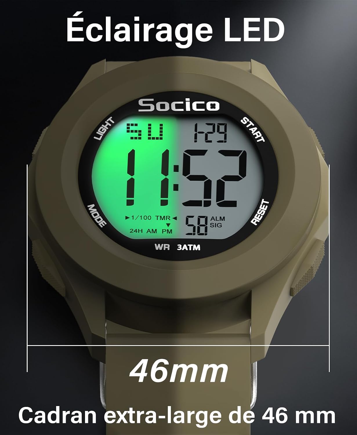 Detalle 2 de SOCICO Montre Numérique Sport Militairé