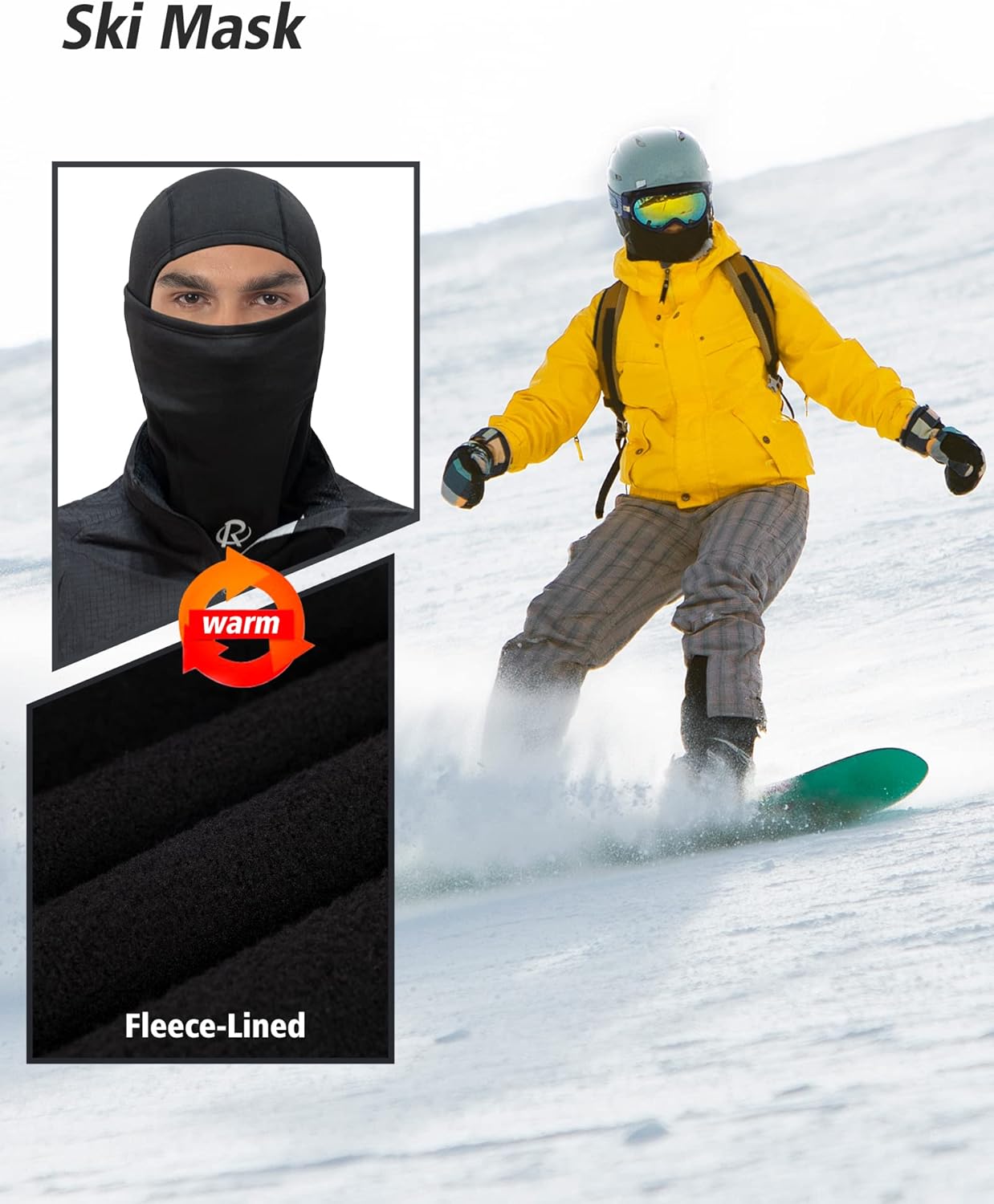 Detalle de Cagoule moto ROTTO doublée polaire respirante en hiver : masque balaclava unisexe
