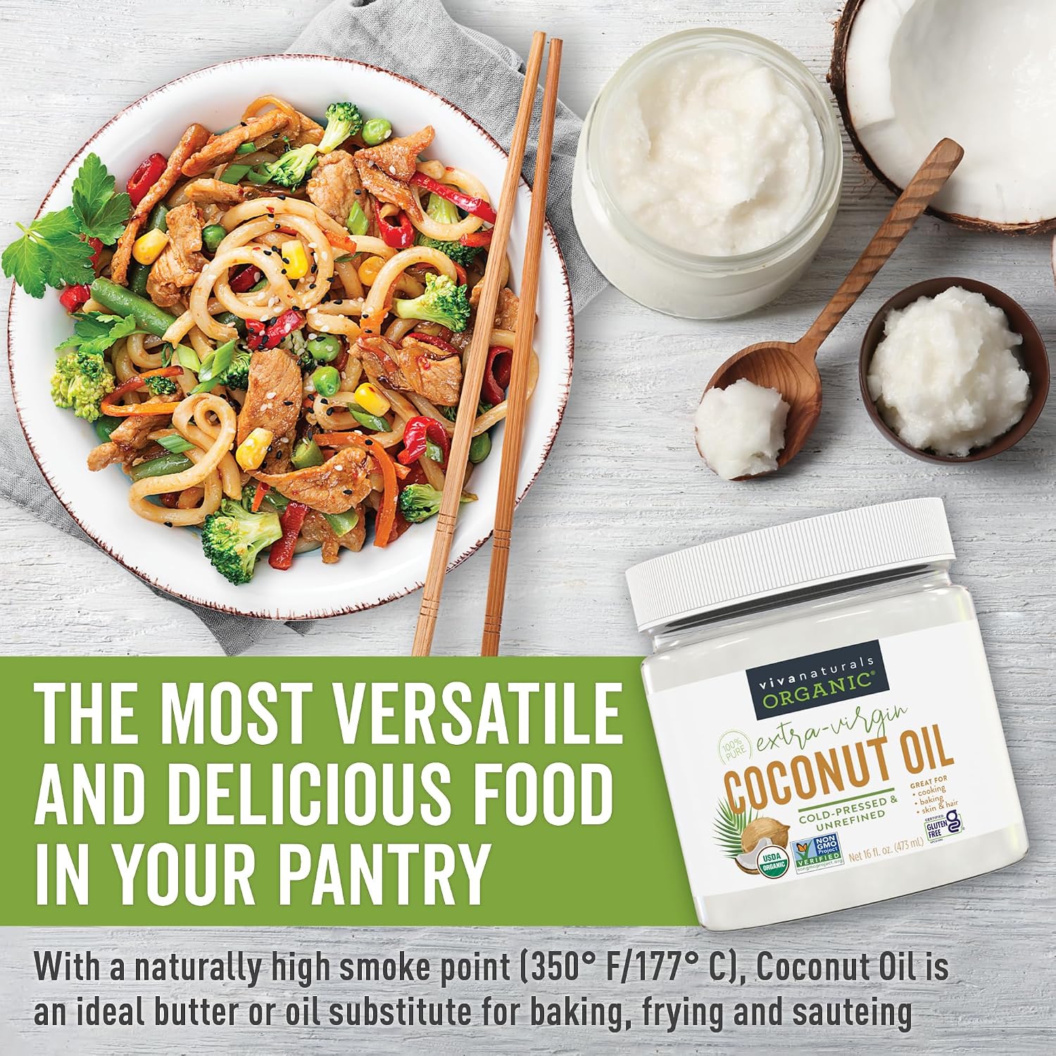 Thumbnail 6 de Viva Naturals Viv-3652 Organic Coconut Oil, 16 fl oz, Cold-Pressed & Unrefined