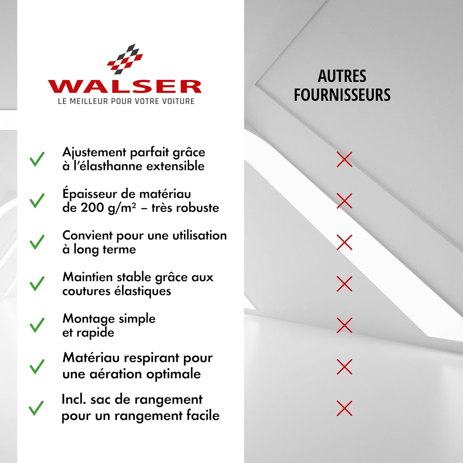 Thumbnail 6 de WALSER Premium Housse de voiture d’intérieur Indoor Stretch Plus, taille 3, rouge