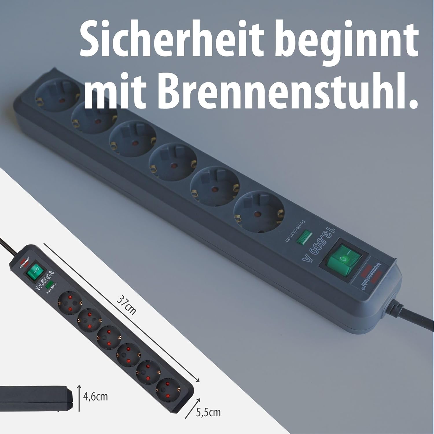 Thumbnail 5 de Brennenstuhl Eco-Line regleta 6 tomas antracita 🔌