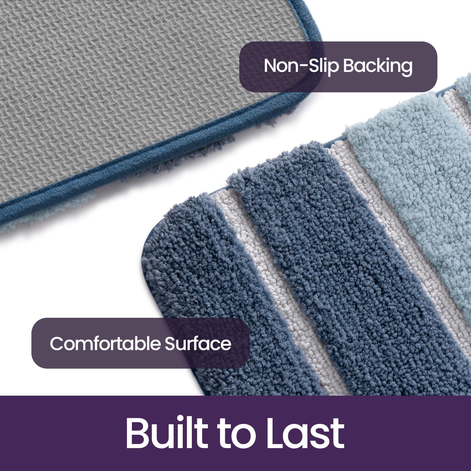 Detalle de DEXI Bath Mat 60 x 110 cm: Extra Soft, Ultra-Absorbent and Non-Slip