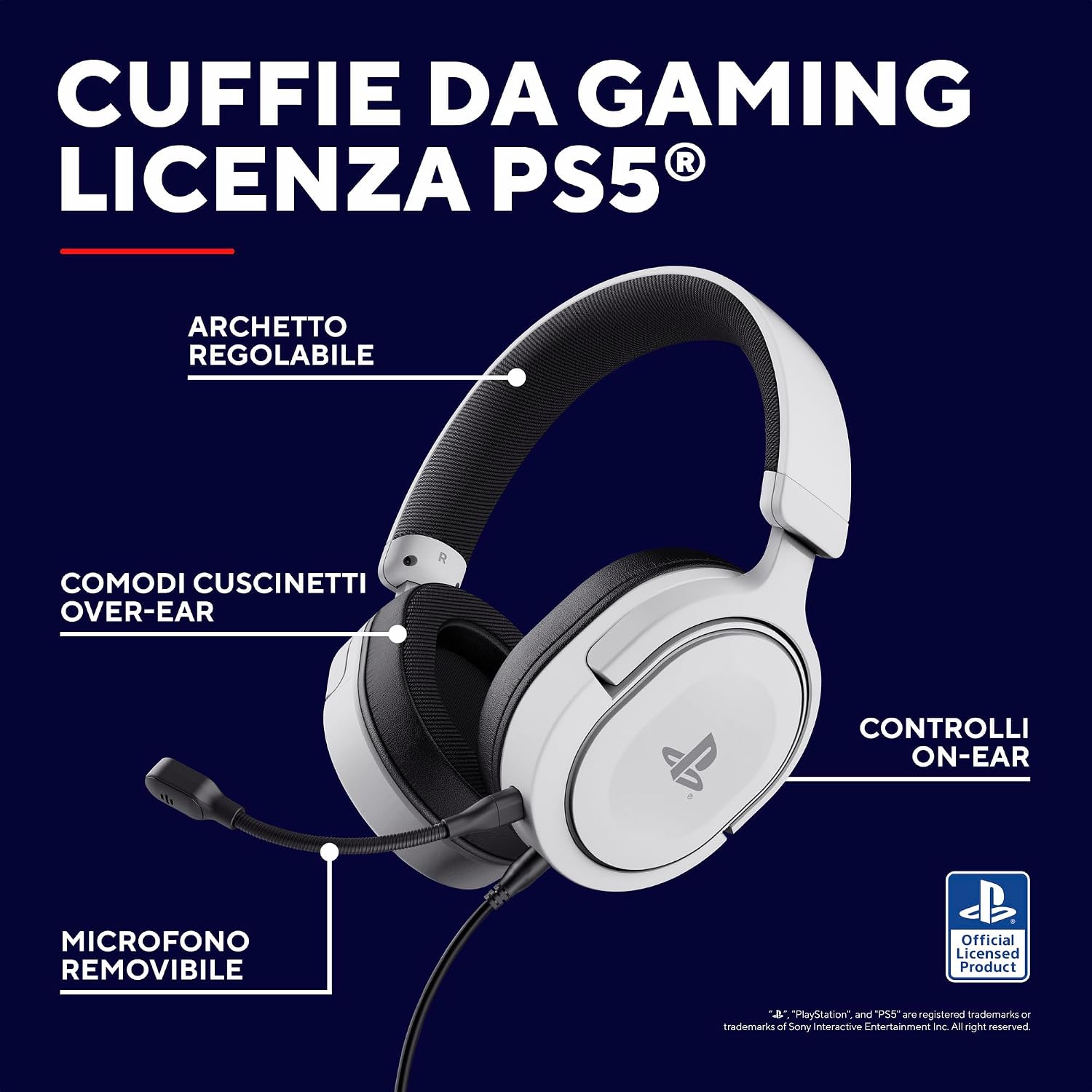 Thumbnail 1 de Trust Gaming GXT 498W Forta: cuffie ecosostenibili con licenza PS5 per PS5/PS4
