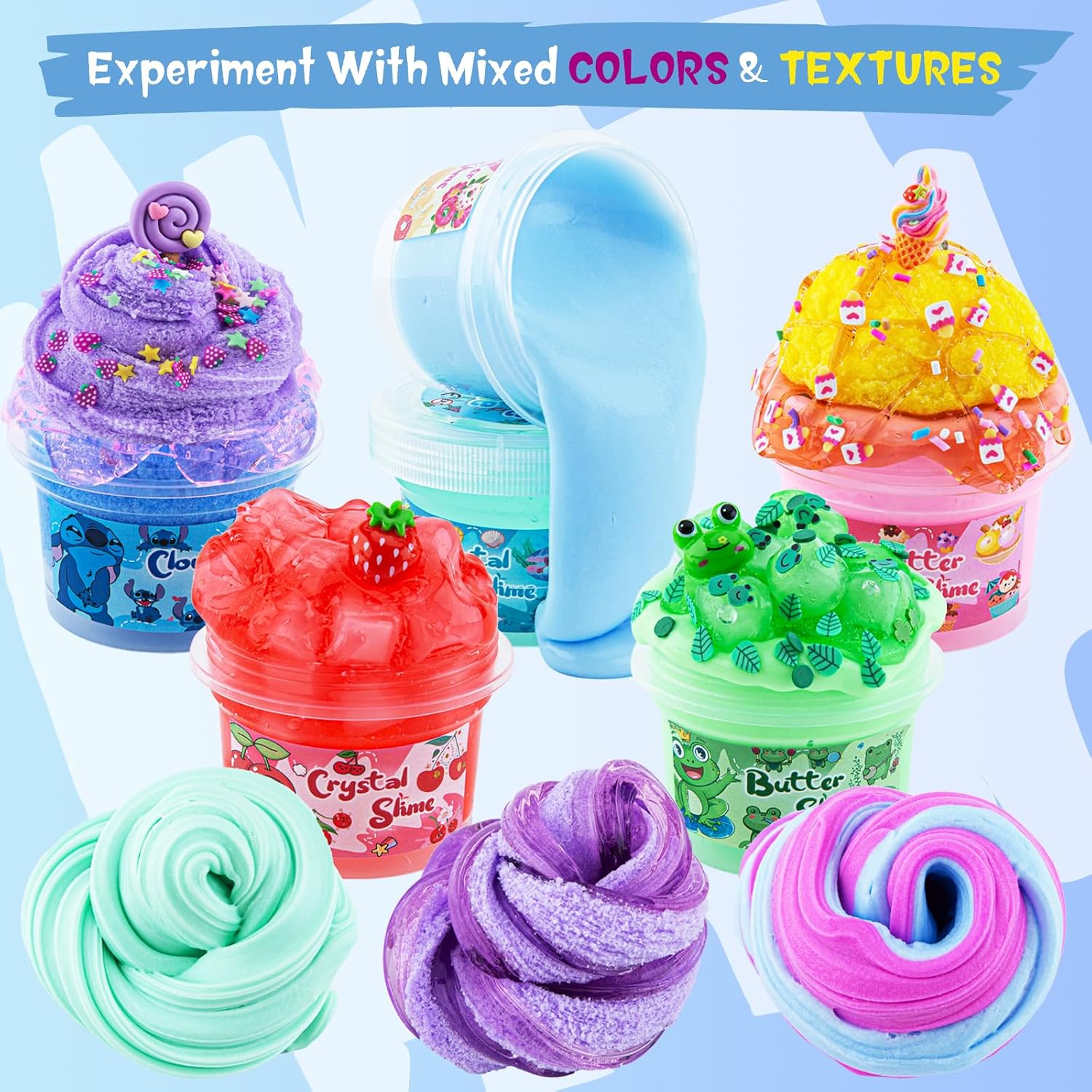 Detalle de Okaybee Slime Kit, 80 mL Jars