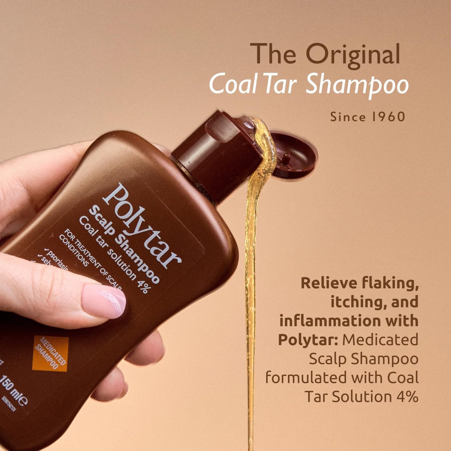 Detalle 2 de Polytar Scalp Shampoo for Scalp Conditions with Coal Tar Formula (150ml)