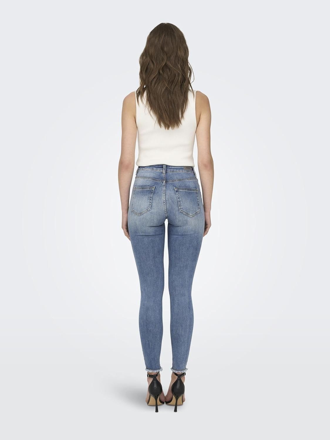 Thumbnail 4 de ONLY Damen Jeans Onlblush Mid Sk ANK Raw – dezente Raw-Hem-Optik, klassische Five-Pocket-Form