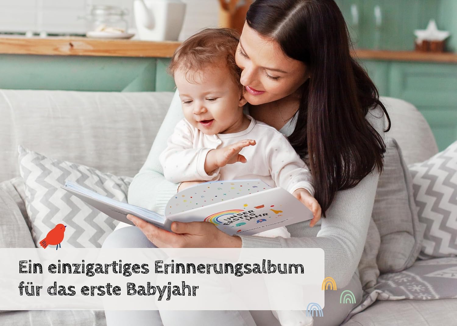 Thumbnail 1 de Babyalbum Unser erstes Jahr – Farbenfrohes Erinnerungsbuch fürs erste Lebensjahr