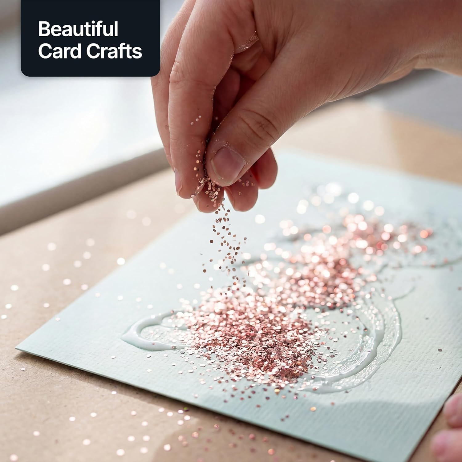 Thumbnail 6 de Light Rose Gold Glitter Shaker (130g) – Ultrafine metallic flake for resin, epoxy & crafts