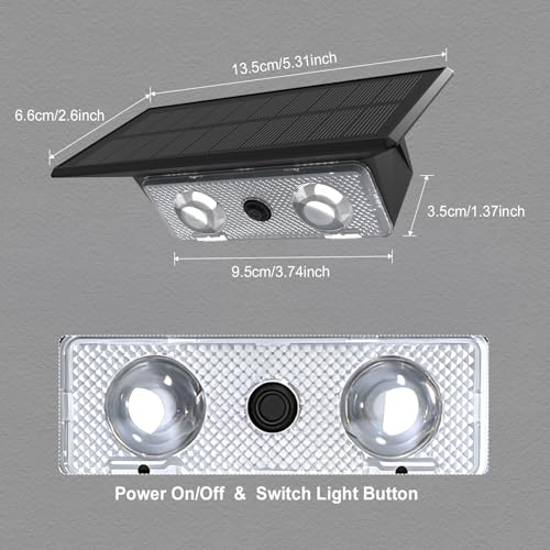 Thumbnail 6 de Bigzom Solar Exterior Arriba y Abajo — Pack de 4 Lámparas Solares de Pared con 4 LEDs, IP65, Luz Multicolor