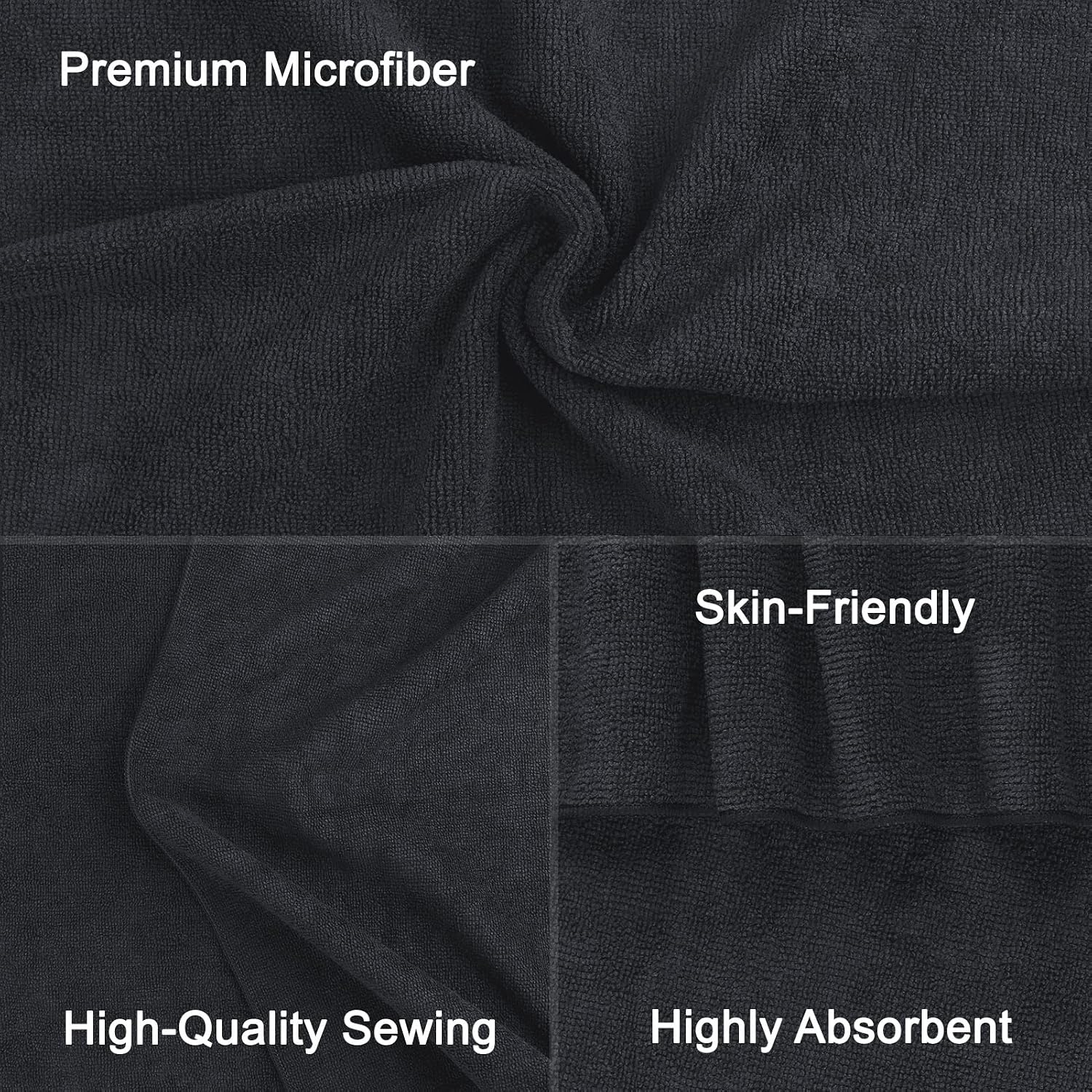 Detalle de Orighty Black Salon Towel — Pack of 12 (16 x 27 inches)