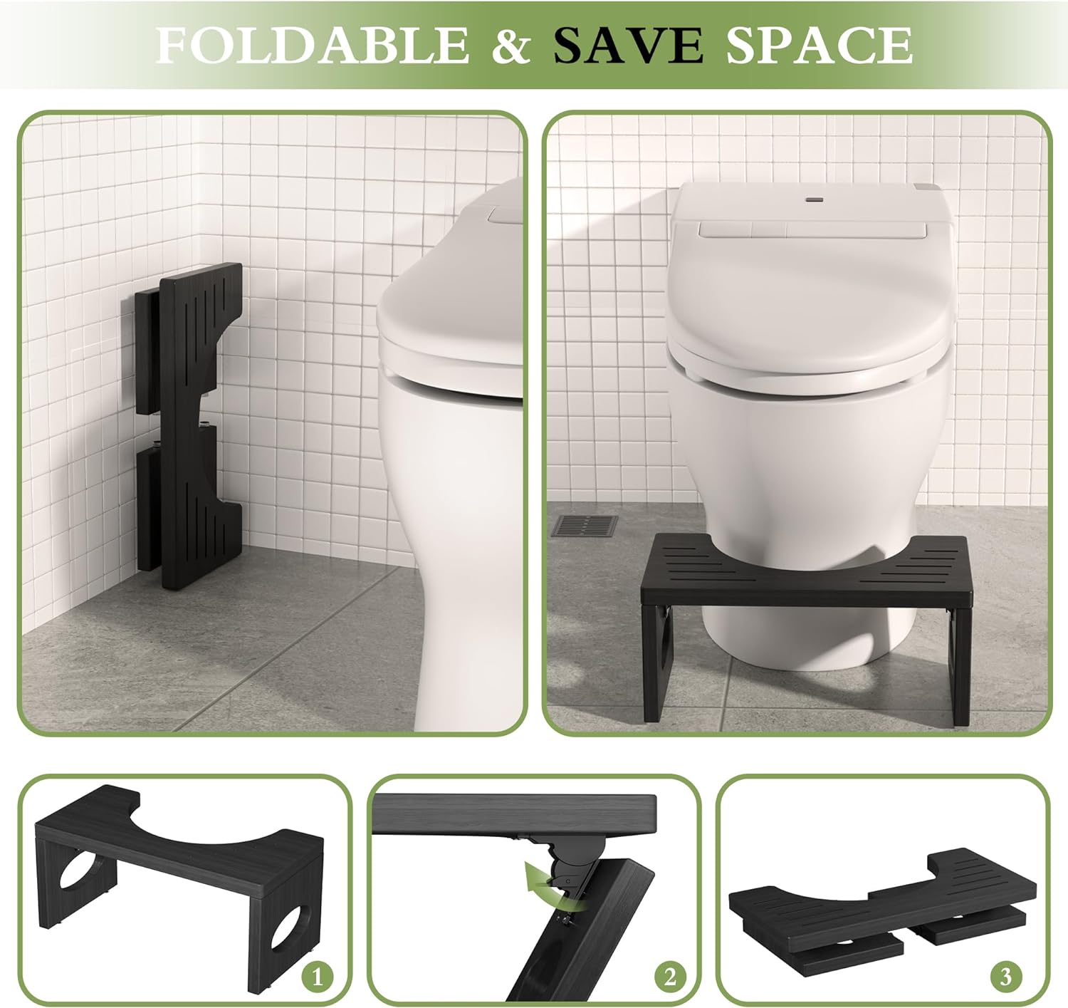 Thumbnail 5 de ROMGUAR Bamboo Toilet Stool 7-Inch