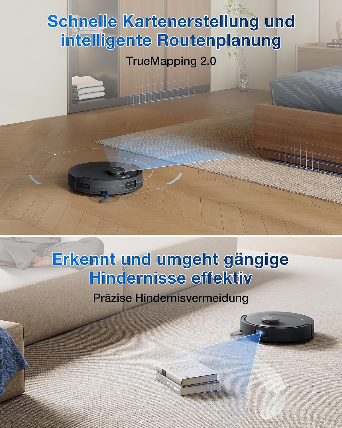 Detalle de ECOVACS DEEBOT T30e Omni Saugroboter mit Wischfunktion – Leistung trifft Automatisierung