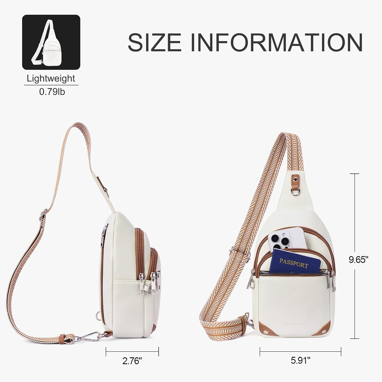 Detalle de Lexiyat Anti-Theft Crossbody Bag for Women – RFID Protected, Vegan Leather Sling