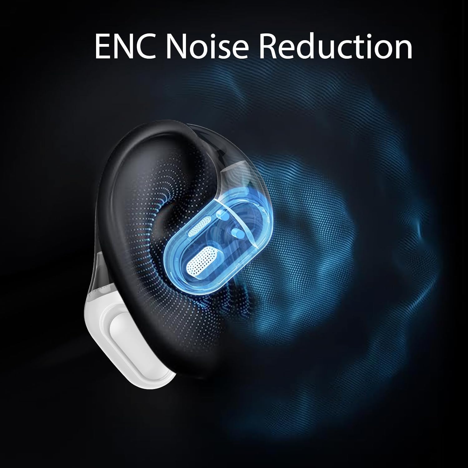 Detalle de Open-Ear Headphones with Bluetooth 5.4: Deep Bass Open-Ear Earbuds (White)