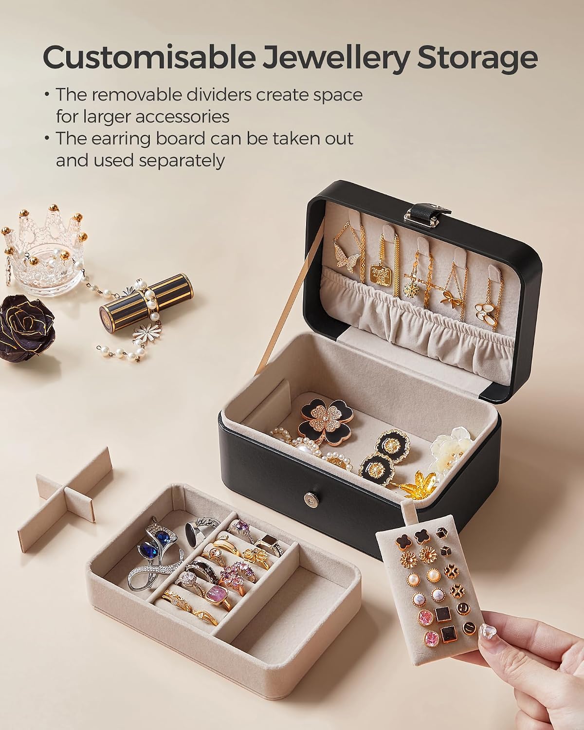 Detalle 1 de SONGMICS GISELLA travel jewellery box 11.6 cm