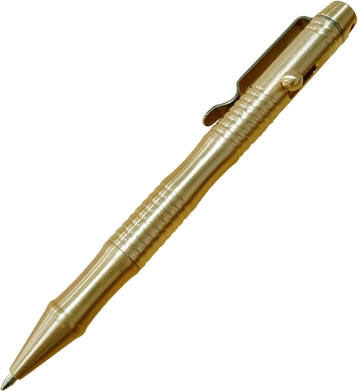 Detalle de SMOOTHERPRO Solid Brass Bolt Action Pen (BB202) – heavy duty ballpoint with tremor-friendly bolt action