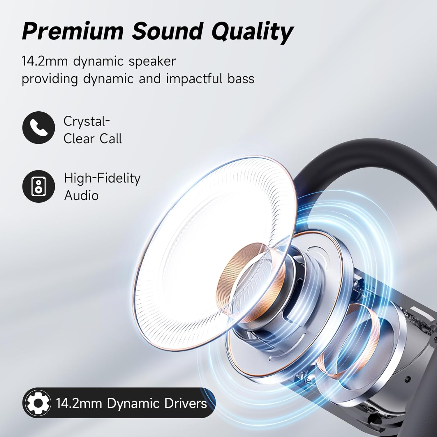 Thumbnail 3 de Paekole Open Ear Bone Conduction Headphones – Wireless Bluetooth Earbuds with Deep Bass