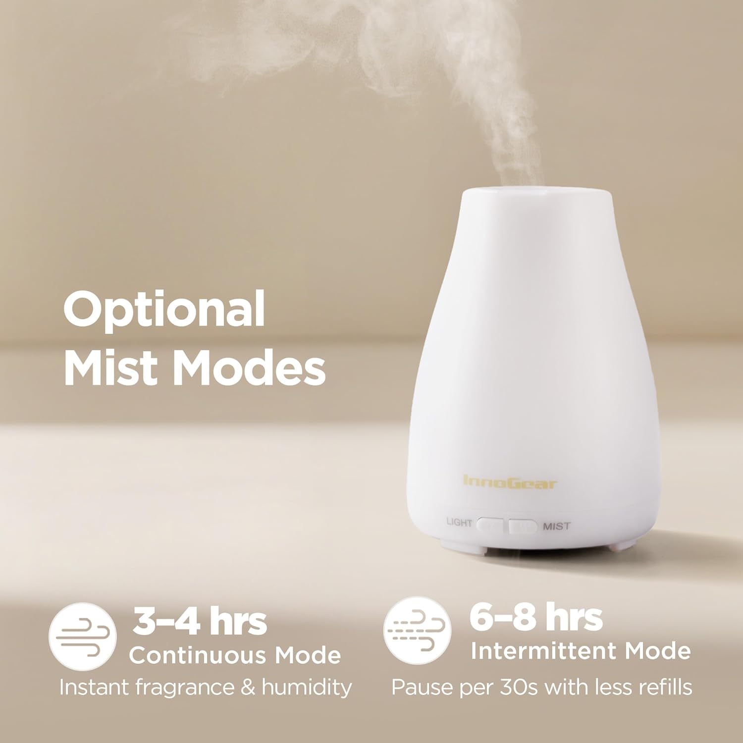 Thumbnail 2 de InnoGear Essential Oil Diffuser: Ultrasonic Humidifier for Home Aromatherapy, 7-Color LED, Auto Off