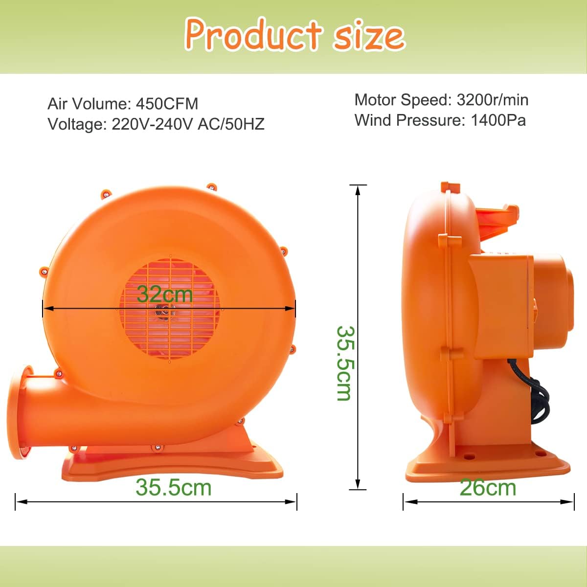 Thumbnail 4 de Baralir Air Blower 450W electric blower for inflatable bouncy castles