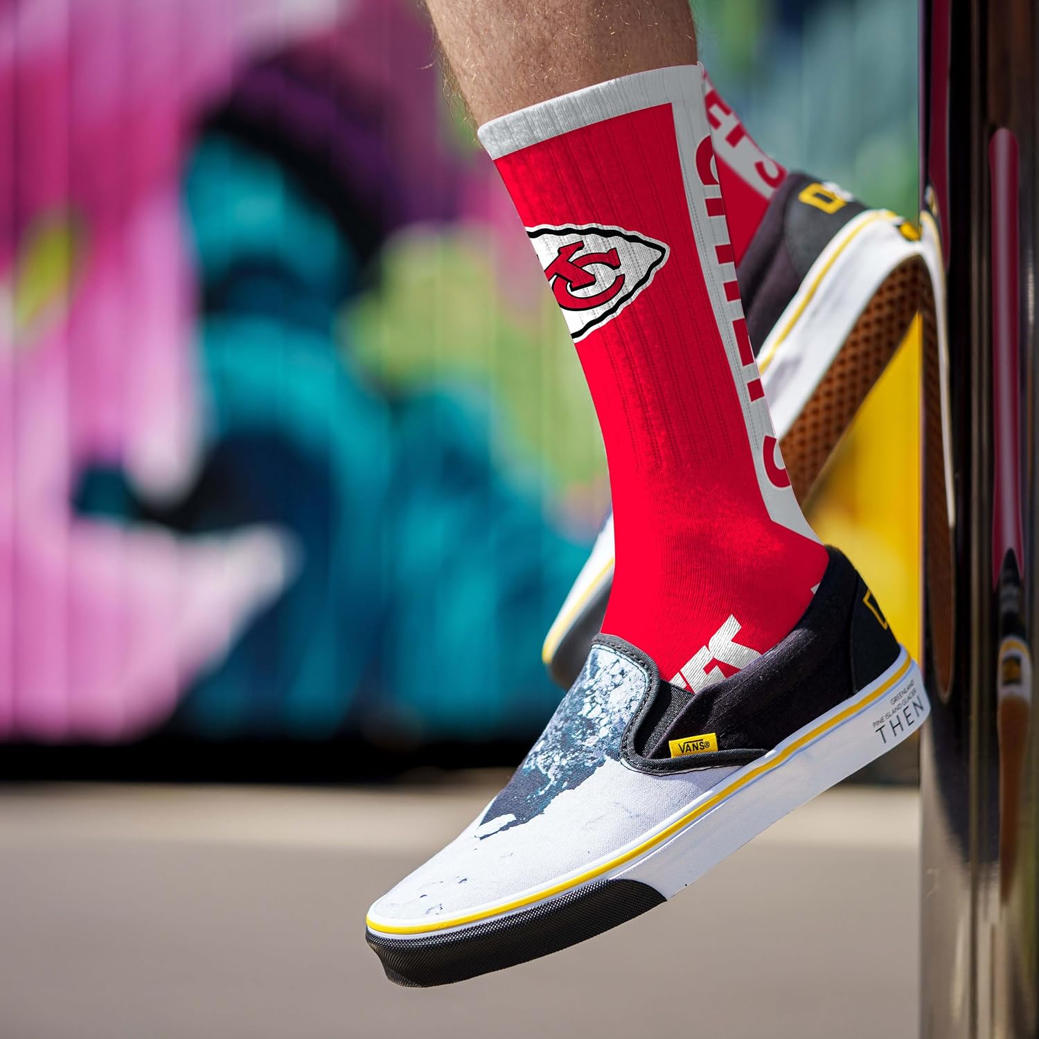 Detalle de For Bare Feet NFL Unisex MVP Crew Sock (Kansas City Chiefs) – Large