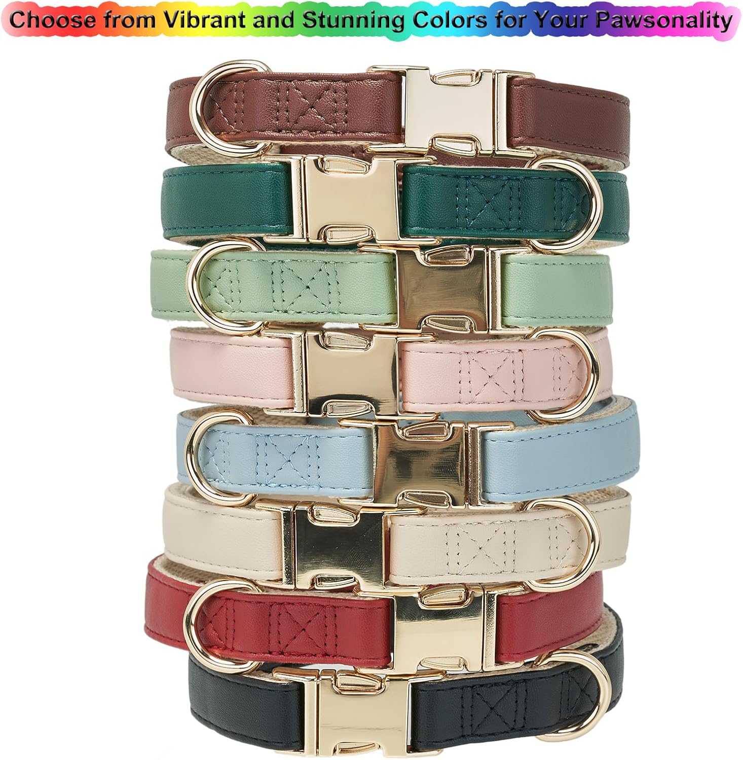 Thumbnail 5 de YUDOTE Soft Leather Dog Collar with Safety Quick Release (Natural Cotton Padded) – Light Blue, XS