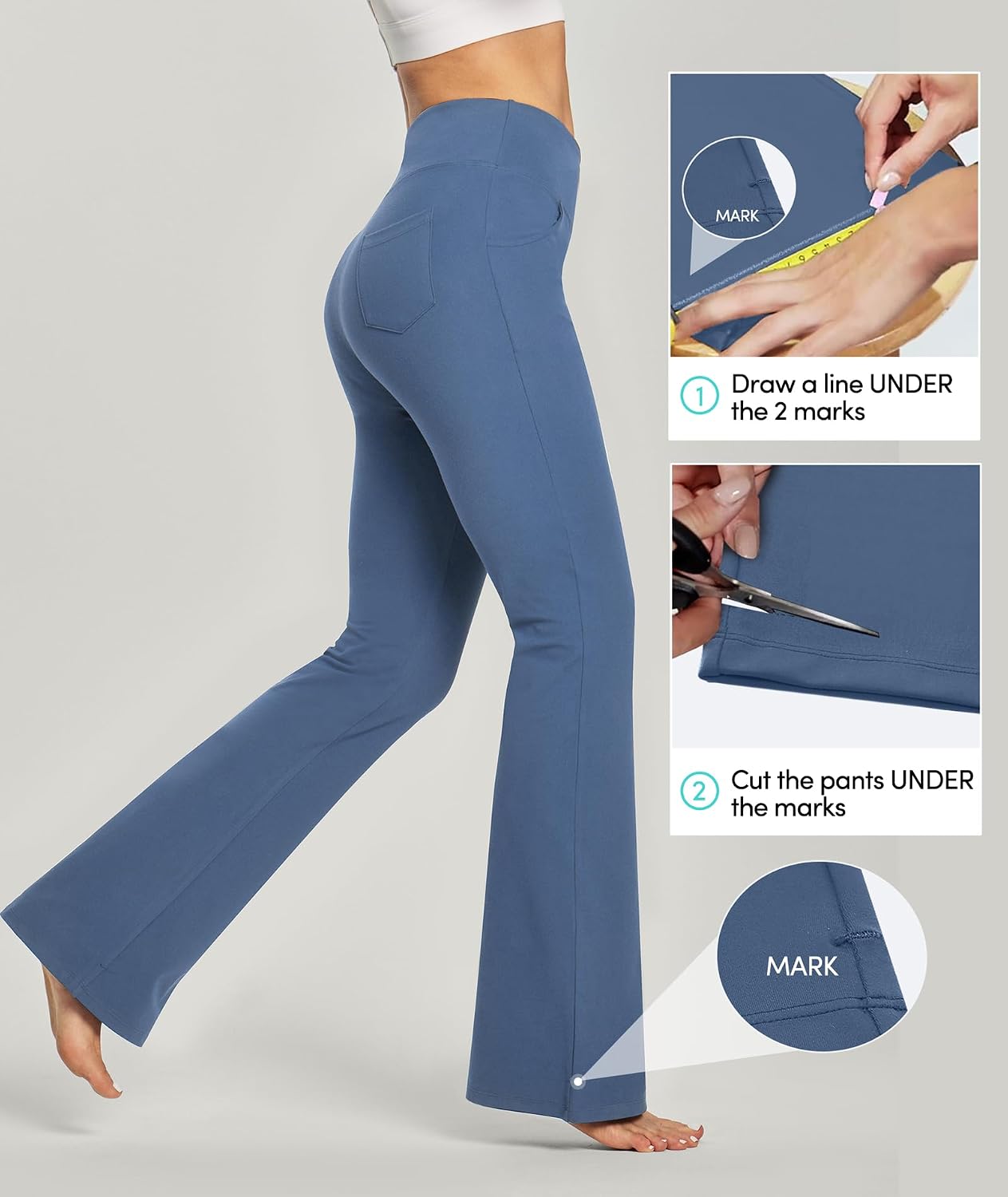 Thumbnail 5 de IUGA High-Waisted Bootcut Yoga Pants with Four Pockets and DIY Hem