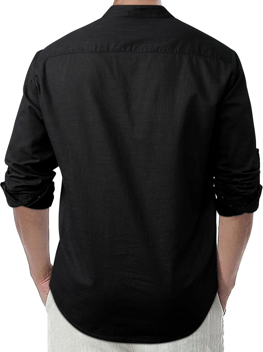 Thumbnail 2 de Enlision Mens Casual Cotton Linen Shirt Long Sleeve Button Down Summer Lightweight Henley Shirt Tops