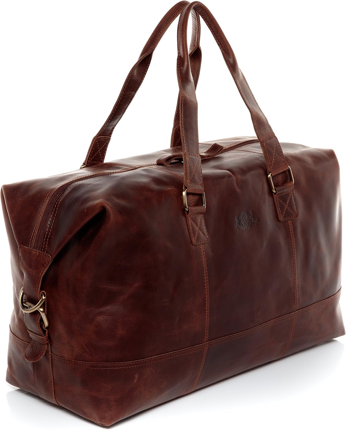 Detalle de SID & VAIN Travel Bag Holdall Yale Large Duffel: Real Leather Weekender for Any Adventure
