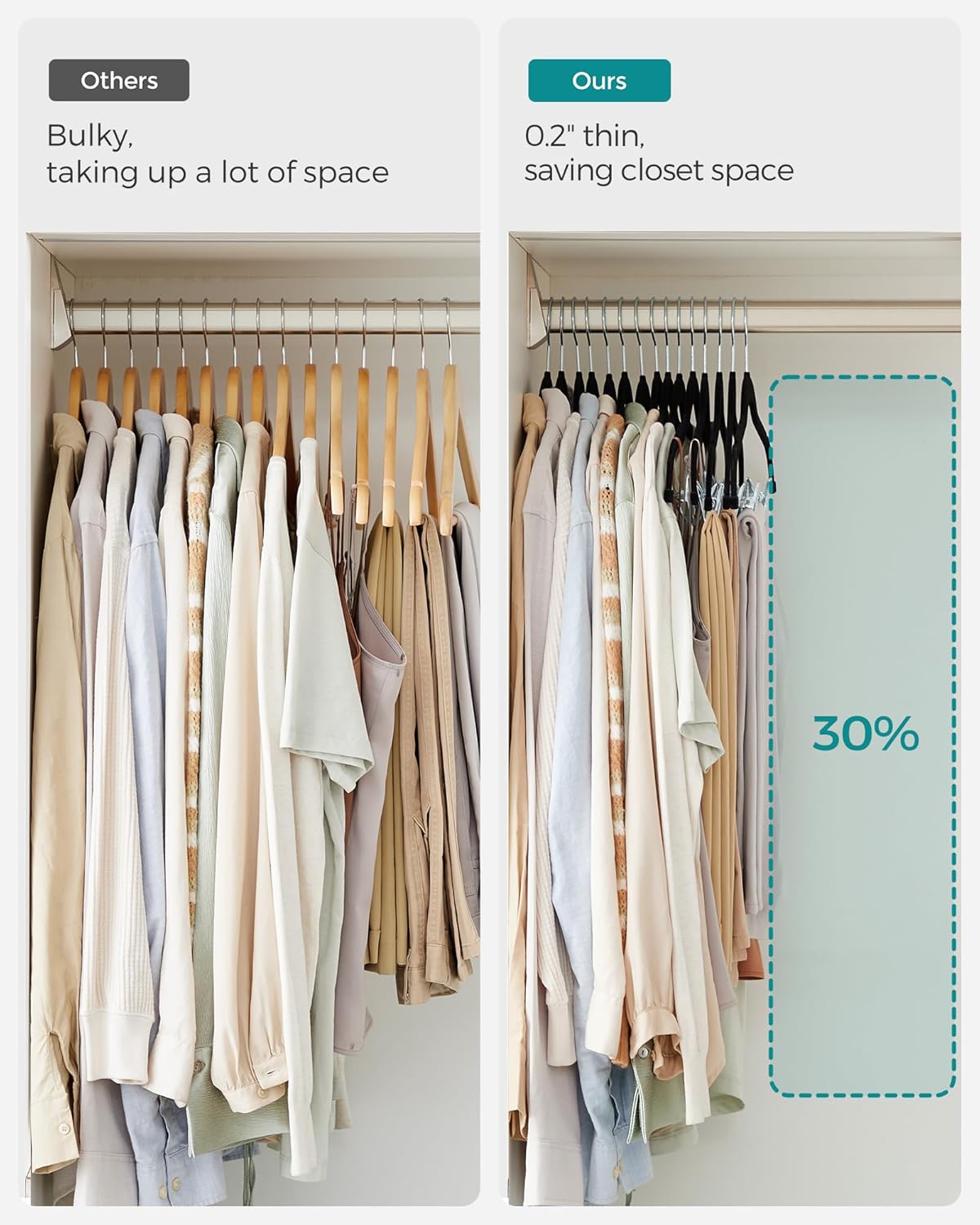 Thumbnail 3 de SONGMICS 30-Pack Velvet Pants Hangers for Slacks