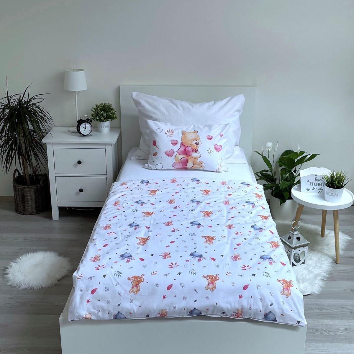 Detalle de Jerry Fabrics Winnie the Pooh Baby Duvet Cover Set, 100 x 135 cm Cotton