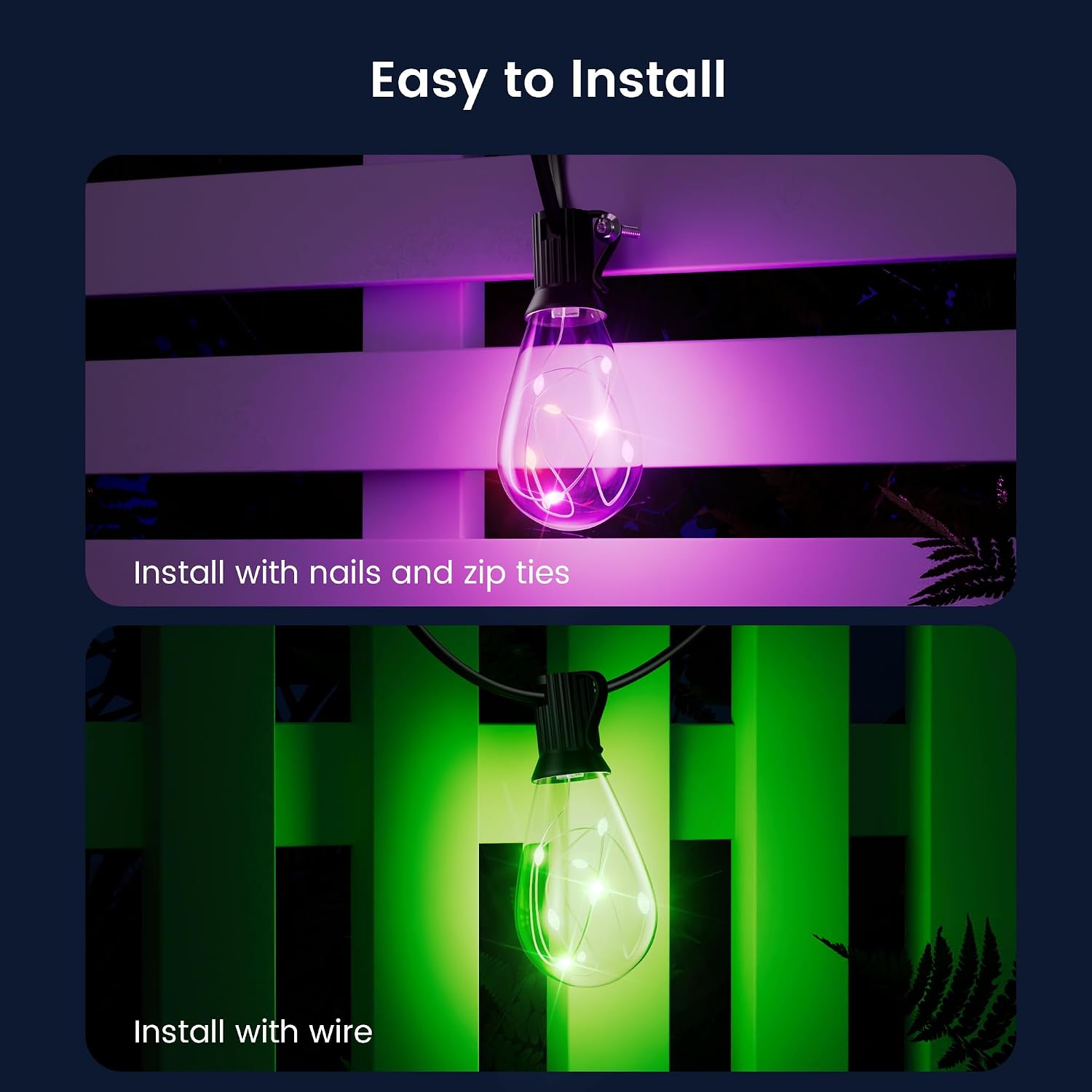 Thumbnail 4 de WOWLUMEN GLS-20J2P-E12-S11- RGB Outdoor String Lights, 25 ft, Dimmable
