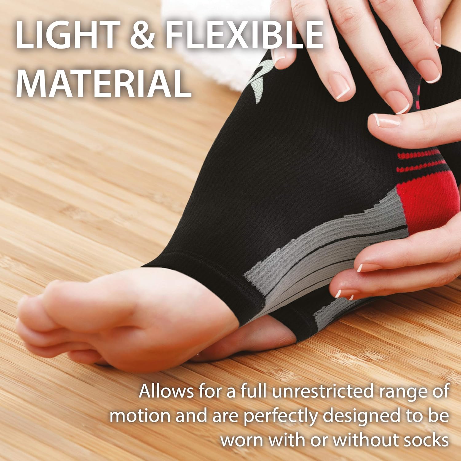 Detalle de Rymora Foot Compression Socks Sleeves (Black) – Plantar Fasciitis & Foot Ache Support, Medium