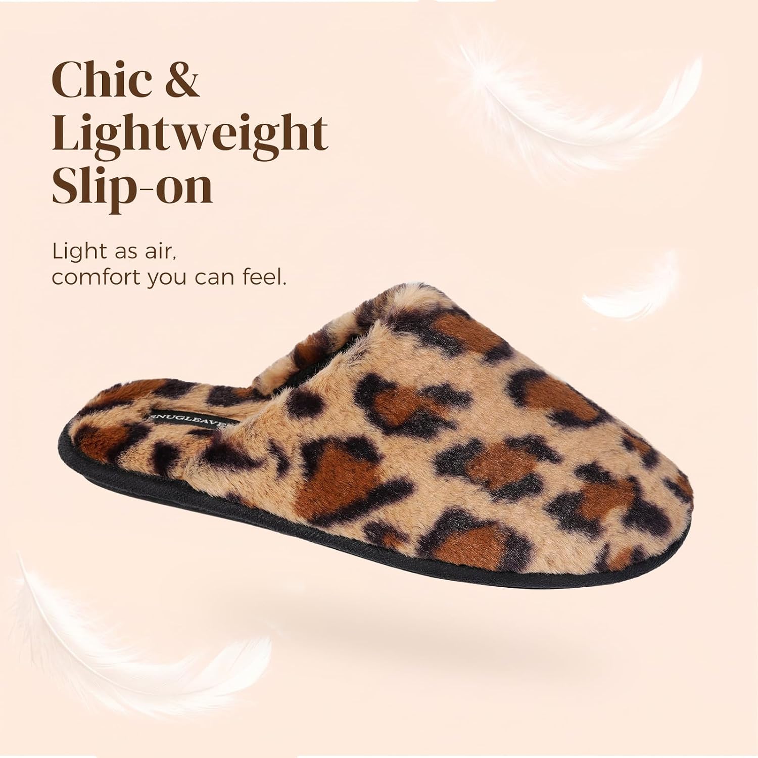 Detalle 1 de Snug Leaves Women's Fuzzy Scuff Slippers with Memory Foam