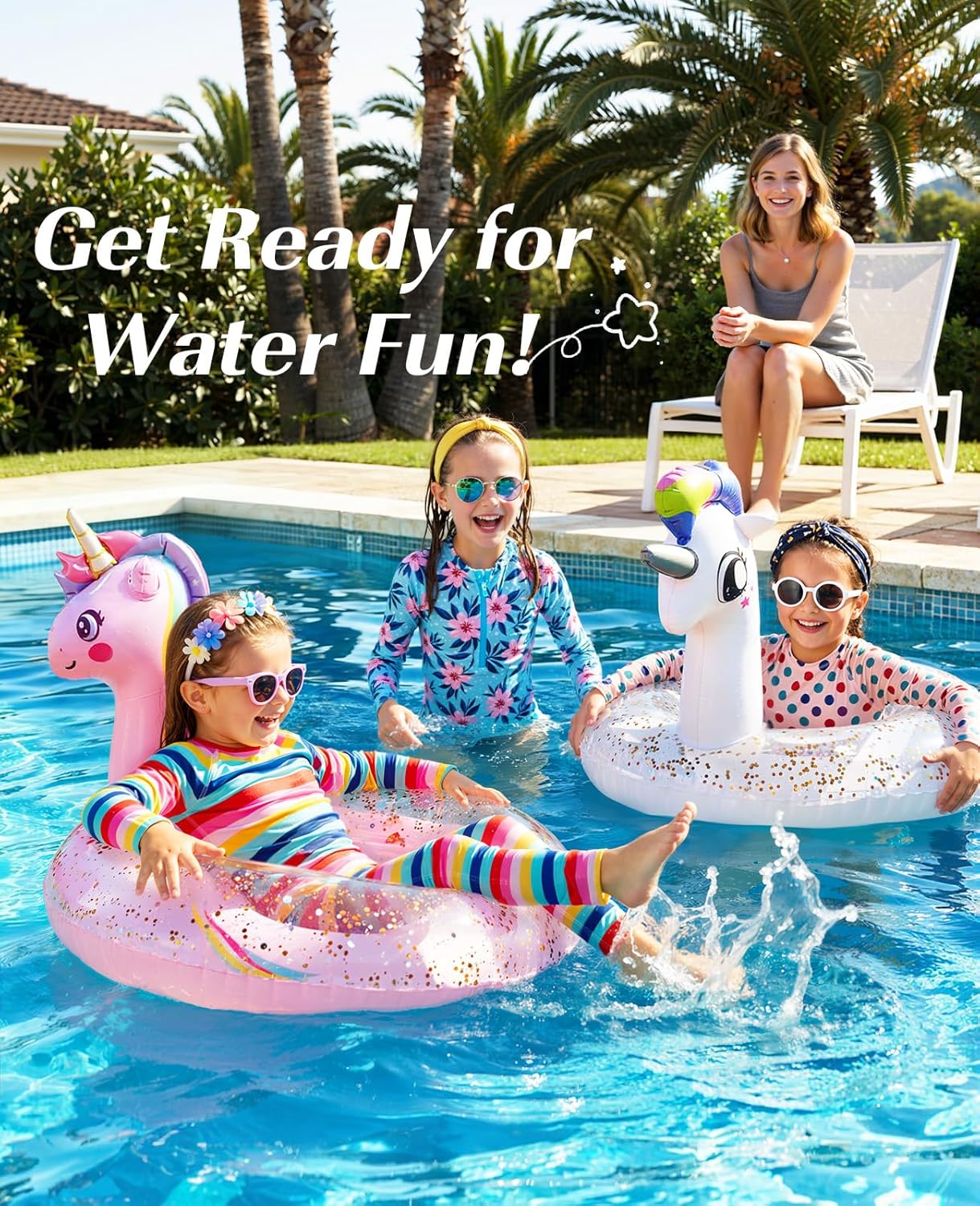 Thumbnail 4 de HeySplash Unicorn Pool Floats Kids: Fun, Safe, and Easy to Inflate for Summer Water Play