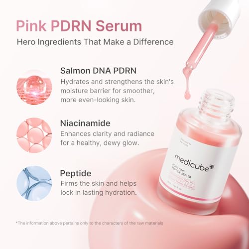 Detalle de medicube PDRN Pink Peptid Serum mit Lachs-DNA 30ml – Wirkt elastisch und beruhigt die Haut