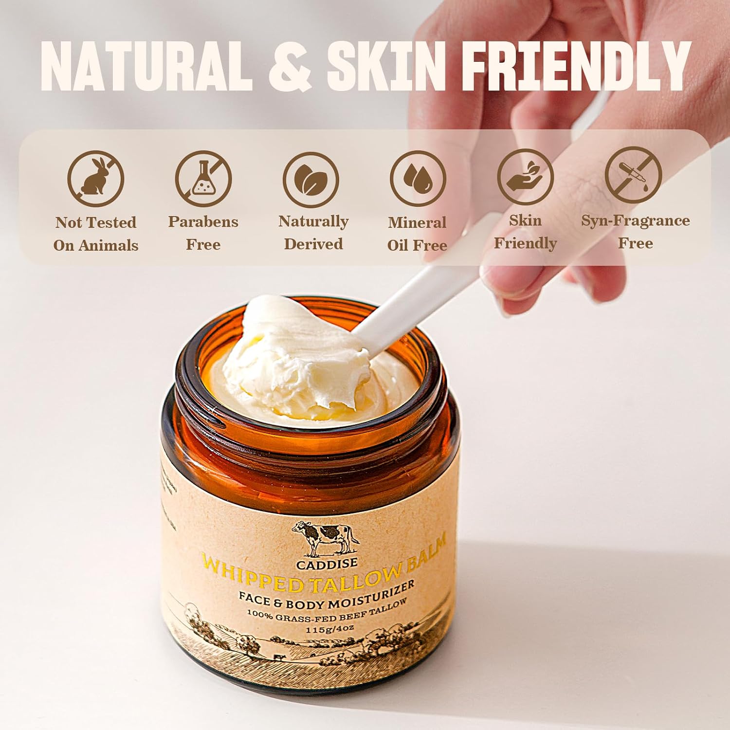 Thumbnail 4 de CADDISE CD-BT01 Beef Tallow Face Cream, 4 oz, Bergamot Honey Balm